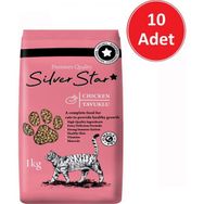Silver Star Tavuklu Yetişkin 10x1 kg Kedi Maması