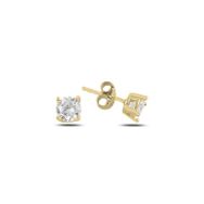 Silverlina Gümüş 4 mm Zirkon Tektaş Küpe