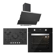 Silverline 3420 Classy 60 - CS5365B01 - BO6502B02 Siyah 3'lü Cam Ankastre Set