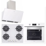Silverline 3457 SOHO 60+CS5364W01+BO6502W02 Beyaz Cam Ankastre Set