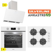 Silverline 3457 Soho 80-CS5365W01-BO6501W01 3'lü Beyaz Cam Ankastre Set