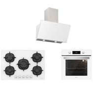 Silverline 3457 Soho 80+CS5364W01+BO6504W01 Beyaz Cam Ankastre Set