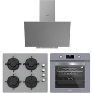Silverline 3481 Flam - CS5335S02 - BO6502S02 Gri 3'lü Cam Ankastre Set