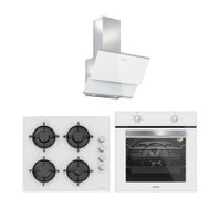 Silverline 3490 Oslo Beyaz Cam Ankastre Set