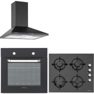 Silverline BO6275B01-CS5349B01-2240 Conic Siyah Ankastre Set