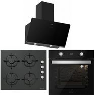 Silverline BO6501B01 - CS5335S01 - 3420 Classy 60 3'lü Siyah Cam Ankastre Set