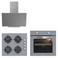 Silverline BO6501S01-3481-CS5349S01 3'lü Gri Ankastre Set