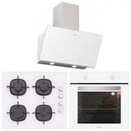 Silverline BO6501W01 - CS5335W01 - 3457 Soho 60 Beyaz Cam Ankastre Set