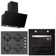 Silverline Bo6502b01 - Cs5349b01 - 3457 Soho 60 Siyah Cam Ankastre Set