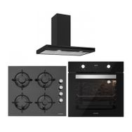 Silverline BO6502B02 - CS5349B01 - 3173 Quadro 60 3'lü Siyah Ankastre Set