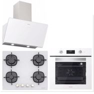 Silverline BO6502W02-CS5436W01-3457 Soho 60 cm Beyaz Cam Ankastre Set