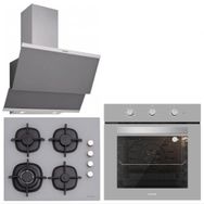 Silverline BO6503S01-CS5429S01-3420 Classy 3'lü Gri Cam Ankastre Set