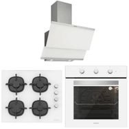 Silverline BO6503W01 - CS5343W01 - 3420 Classy 60 Beyaz Cam Ankastre Set