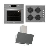 Silverline BO6504S01 - CS5335S01 - 3457 Soho 60 3'lü Gri Ankastre Set
