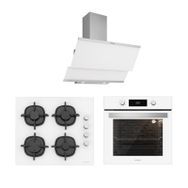 Silverline BO6504W01 - CS5343W01 - 3420 Classy 60 Beyaz Cam Ankastre Set