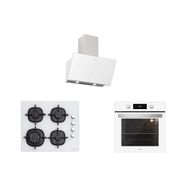 Silverline BO6504W01 CS5429W01 3457 Soho 60 cm Beyaz Cam Ankastre Set