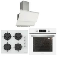 Silverline Luno F6501W04 - LC5335W01 - 3462 Beyaz Cam Ankastre Set