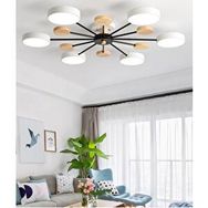Simaavize Modern Ahşap Detaylı 6'lı LED Beyaz Avize