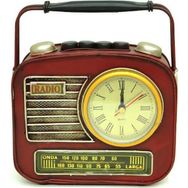 Şımartan Dekoratif Metal Radyo Saatli Kumbara Vintage Hediyelik Biblo