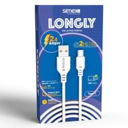 Simex Type C Spk-08 2 mt Longly Beyaz Data Kablosu