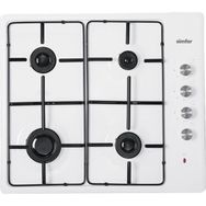 Simfer 3010N Beyaz 4 Gözü Doğalgaz Gazlı Set Üstü Emaye Ocak