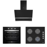 Simfer 7326 Fırın 3500 Ocak 8658 Davlumbaz Siyah Cam Ankastre Set