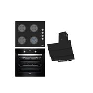 Simfer 7327-8706-3500 Siyah Cam Ankastre Set