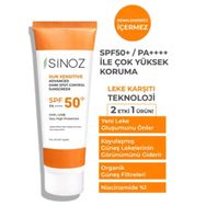 Sinoz 50 Faktör 50 ml Aydınlatıcı Tüm Cilt Tipleri İçin Güneş Kremi