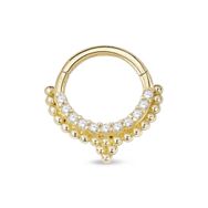 Sıra Taşlı Top Toplu Model Altın Helix Piercing