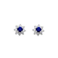 Sirius 0504E0021 Safir ve Pırlanta Taşlı Anturaj Küpe