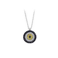 Sirius 0701P0018 Safir ve Pırlanta Taşlı Nazar Boncuklu Kolye