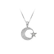 Sirius 0701P0048 Pırlanta Taşlı Ay Yıldız Kolye