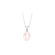 Sirius 0702P0001 Pırlanta Taşlı Drop Pembe İnci Kolye