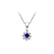Sirius 0704P0033 Pırlanta ve Safir Taşlı Anturaj Kolye
