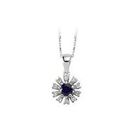 Sirius 0704P0049 Safir ve Pırlanta Taşlı Kolye