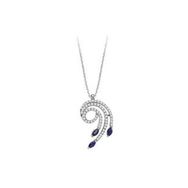 Sirius 0704P0104 Pırlanta ve Markiz Kesim Safir Sarmal Kolye