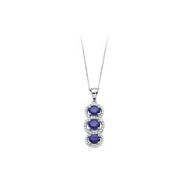 Sirius 0704P0107 Pırlanta ve 3 Safir Taşlı Kolye