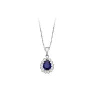 Sirius 0704P0112 Pırlanta ve Damla Safir Taşlı Kolye