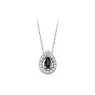 Sirius 0704P0118 Pırlanta ve Damla Safir Taşlı Kolye