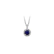 Sirius 0705P0006 Safir ve Pırlanta Taşlı Kolye
