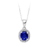 Sirius 0705P0019 Pırlanta ve Oval Safir Taşlı Kolye