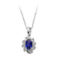 Sirius 0717P0040 Pırlanta ve Oval Safir Taşlı Kolye