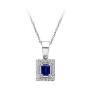 Sirius 0717P0044 Pırlanta ve Oktagon Kesim Safir Taşlı Kolye