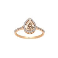 Sirius Pırlanta ve Damla Morganite Taşlı Aysenem Kırmızı Altın Yüzük