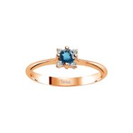 Sirius Pırlanta ve London Blue Topaz Taşlı Aurora Kırmızı Altın Yüzük