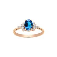 Sirius Pırlanta ve London Blue Topaz Taşlı İlayda Kırmızı Altın Yüzük