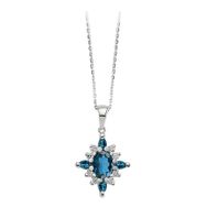 Sirius0704P0169 Pırlanta ve London Blue Topaz Taşlı Mai Kolye
