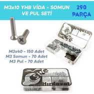 Site Hırdavat M3x10 YHB 290 Parça Vida Somun ve Pul Seti