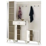 Sivas Gözde Mobilya 3211NHR3LU Nehir 160x200x36 cm Askılık Ayakkabılık Aynalı Üçlü Portmanto
