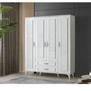 Sivas Gözde Mobilya 3248ASYA4KP Asya 160x46x195 cm 4 Kapılı 2 Çekmeceli Gardrop Elbise Dolabı
